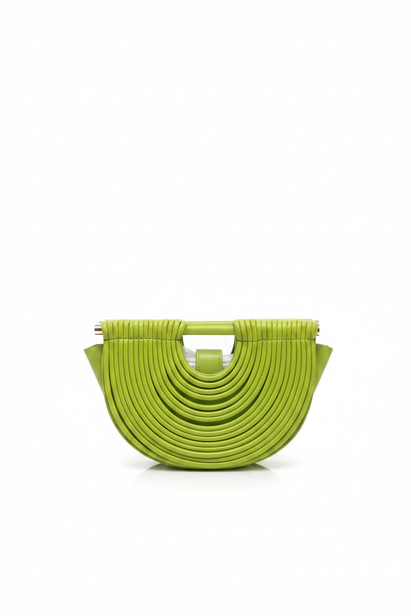 Faux Leather Half-Moon Noodle Bag