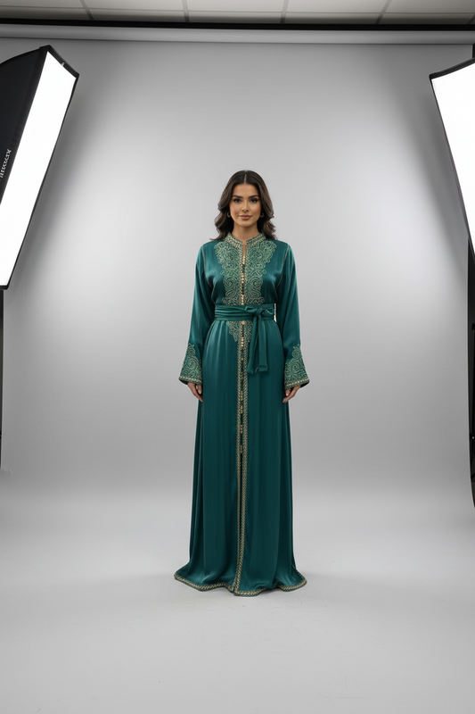 The Emerald traditional embroidered kaftan