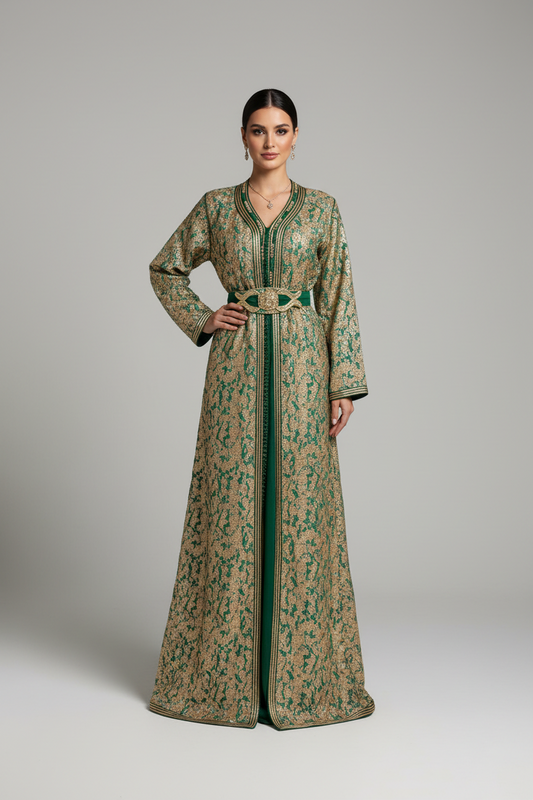 Emerald Green Royal brocade Caftan