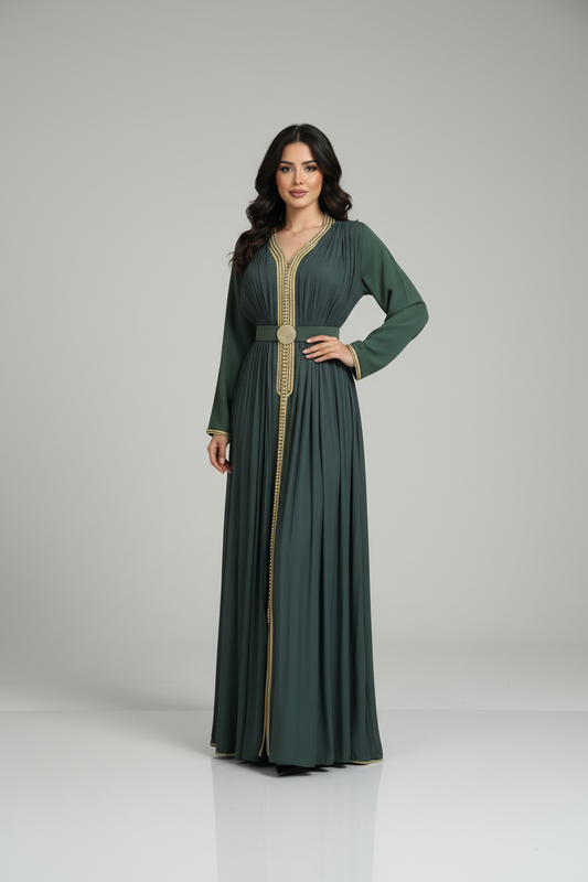 Ethereal Forest Green Caftan
