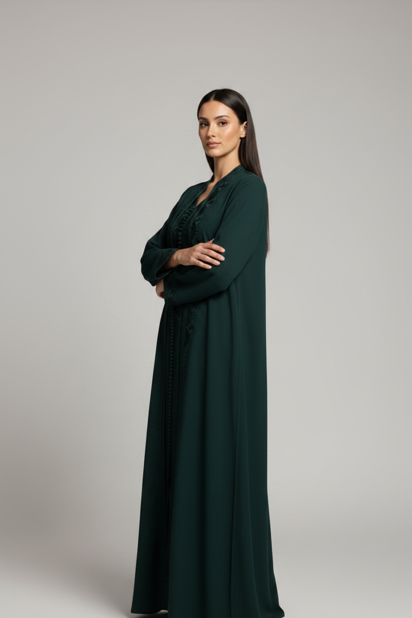 Embroidered 2-Piece Kaftan Dress