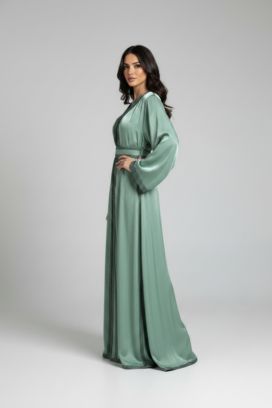 Yamna Sage Organza caftan