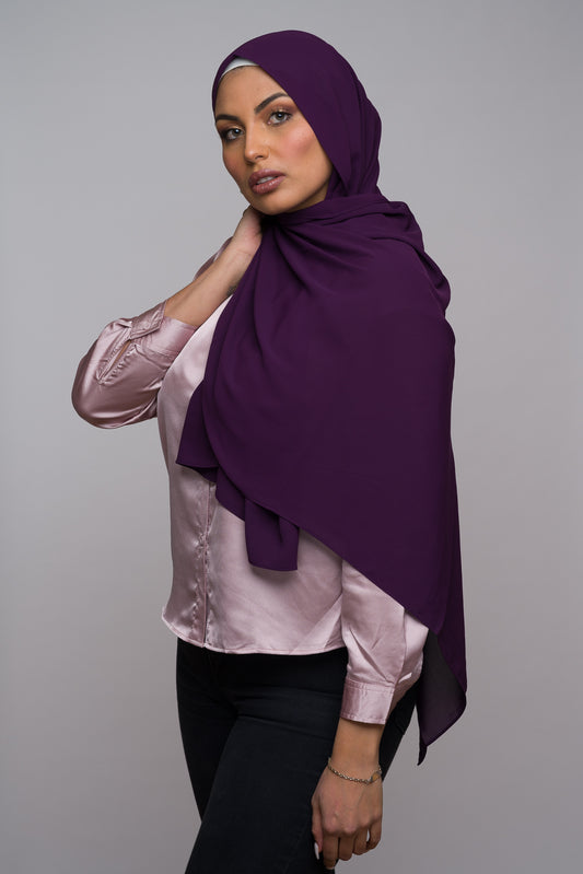 MAGENTA PURPLE DIAMOND CHIFFON HIJAB
