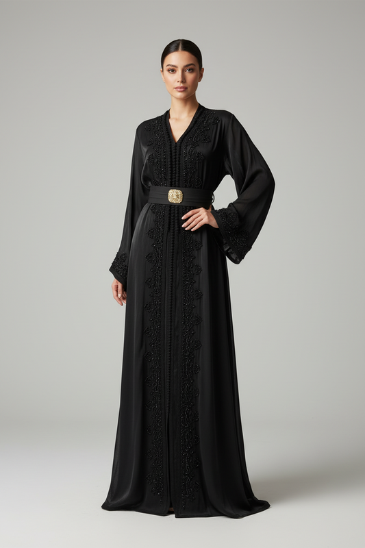 Premium embroidered Midnight Caftan