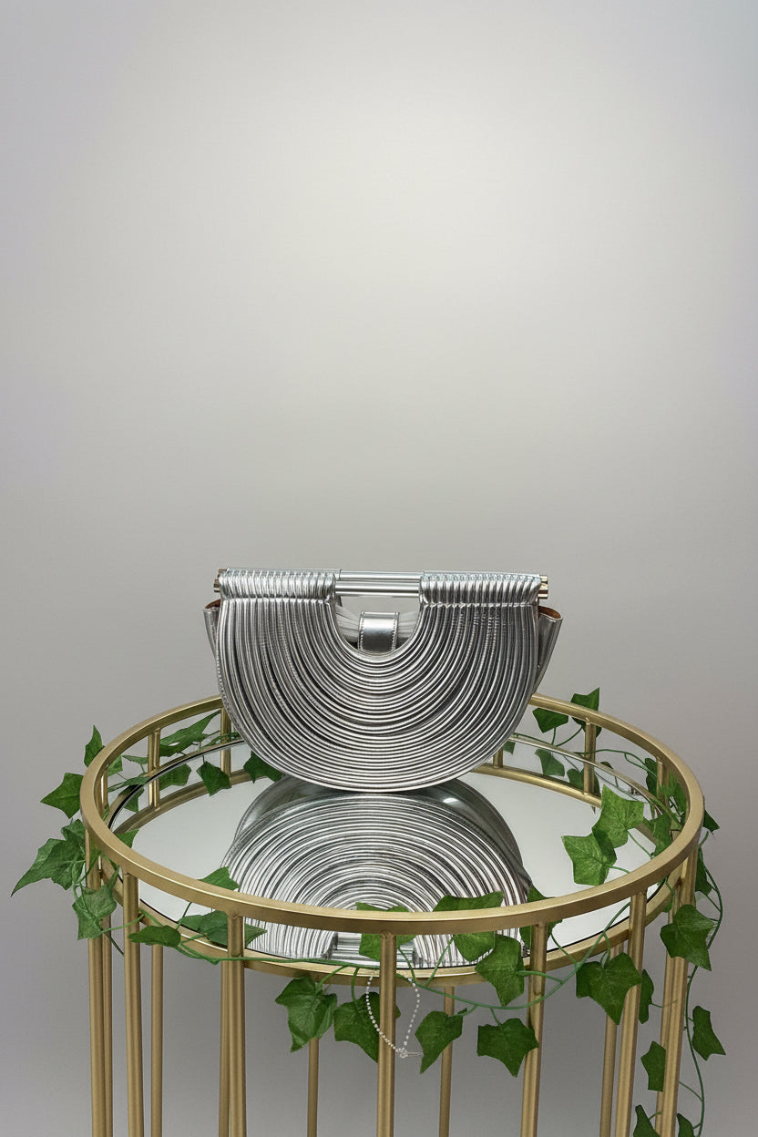 Faux Leather Half-Moon Noodle Bag