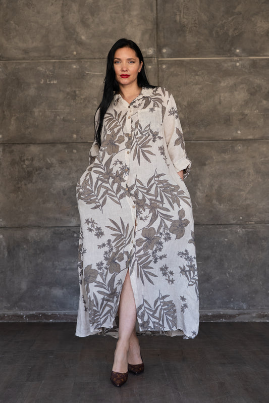 Natural Italian 100% Linen Dress