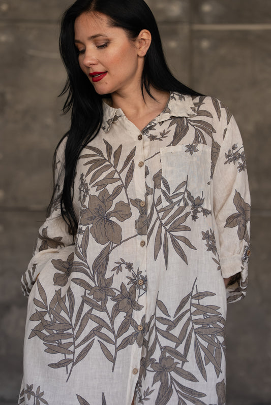 Natural Italian 100% Linen Dress