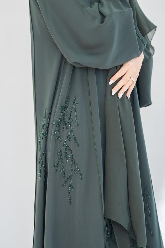 Forest Green Luxury Dubai Abaya
