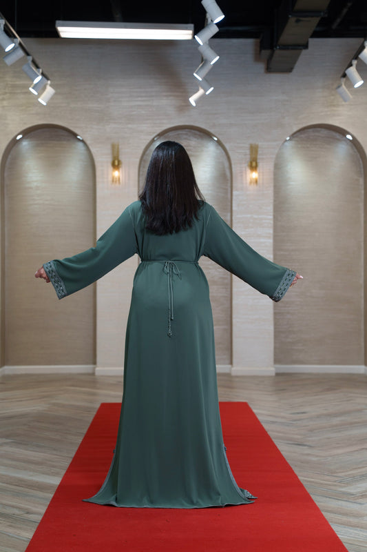 Sage Elegance Embellished Caftan