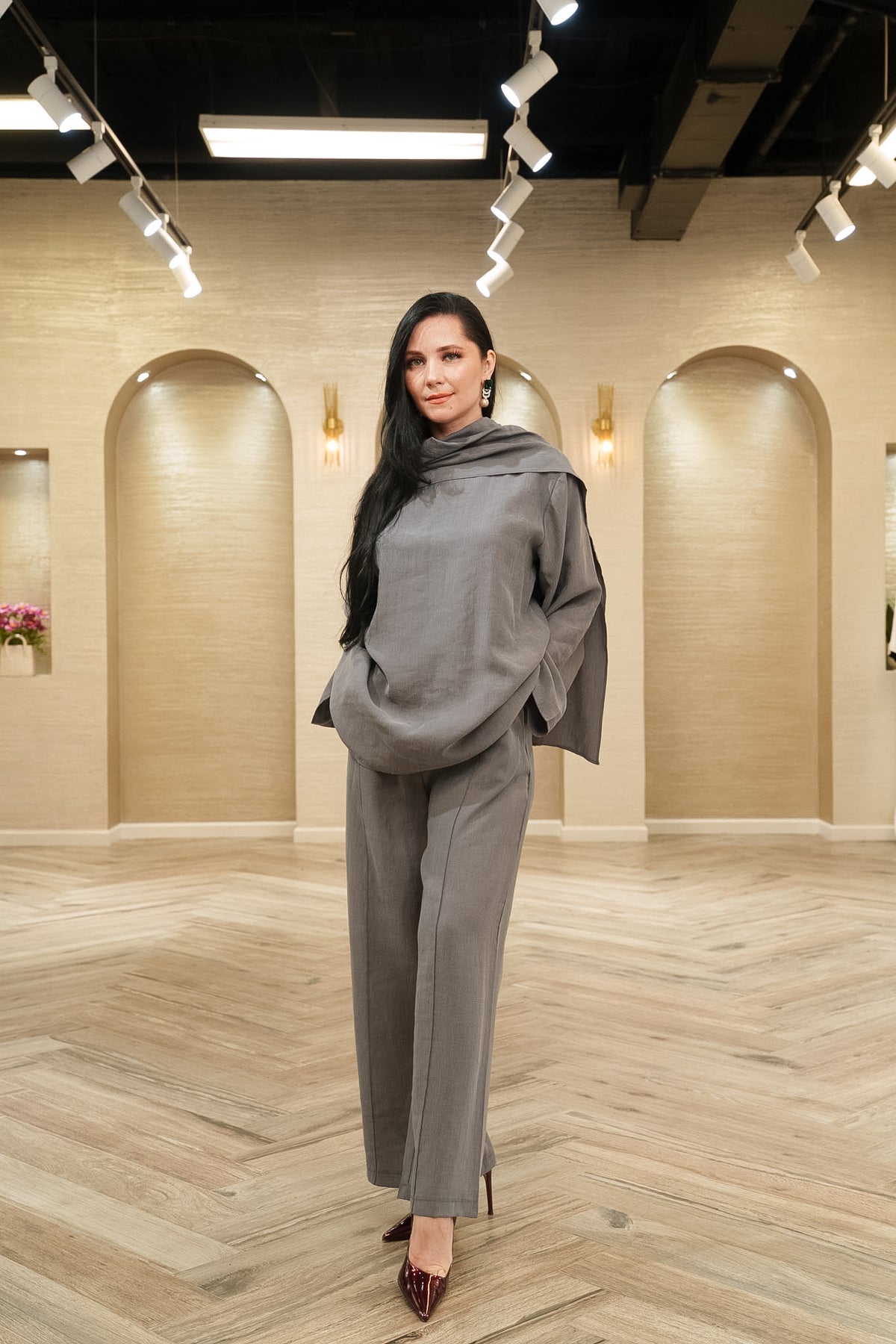 My City Chic Flowing Cape 2-Piece Pants Set