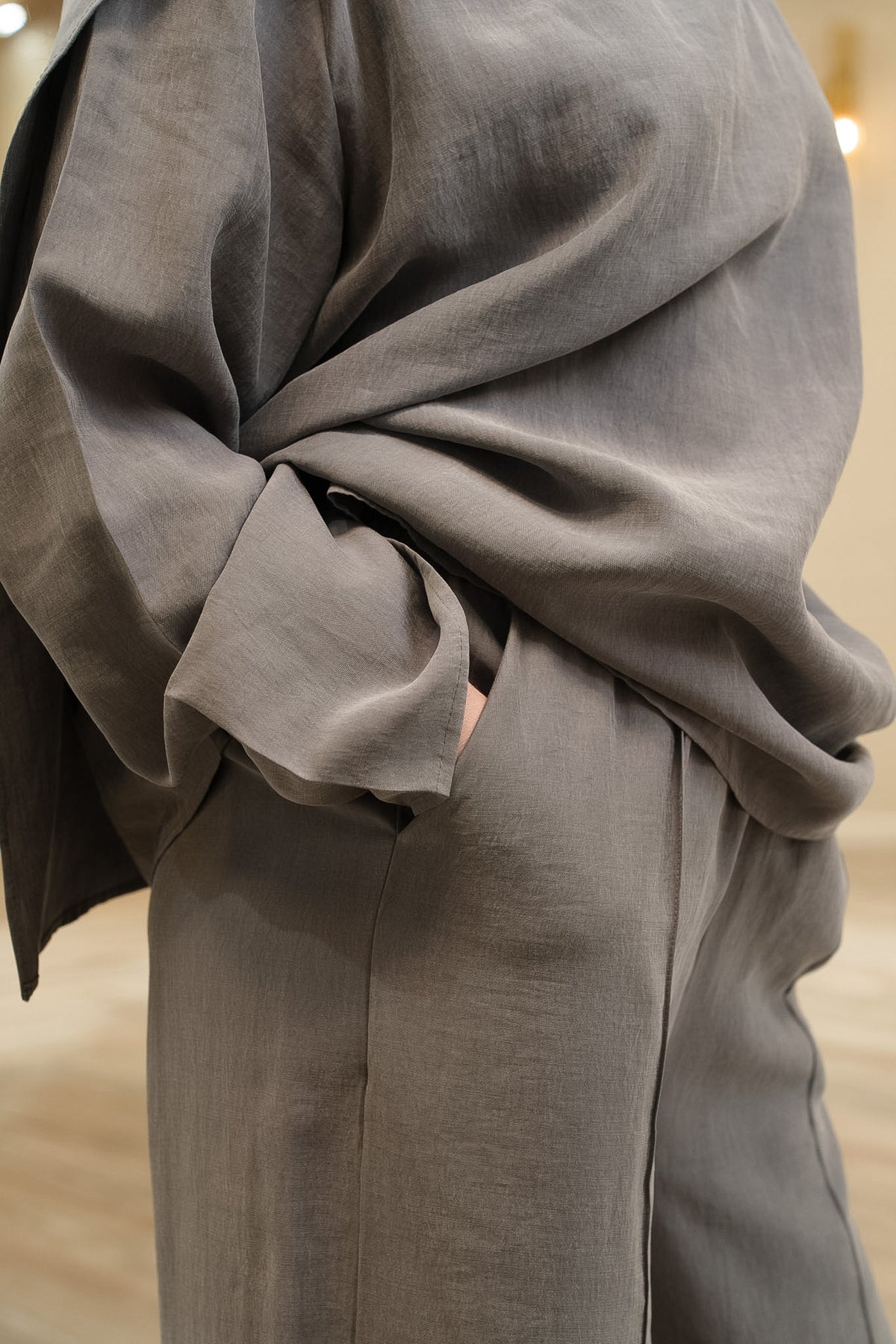 My City Chic Flowing Cape 2-Piece Pants Set