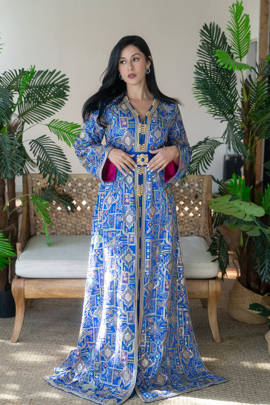 Imperial Royal Blue Brocade Caftan