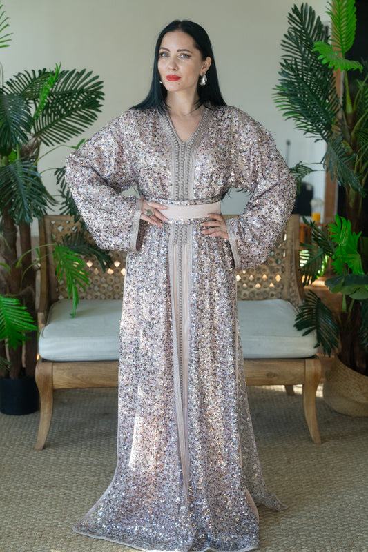 Celestial Rose Sequin Caftan