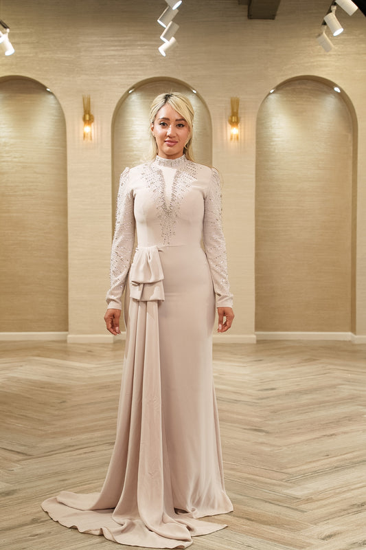 Celeste Radiance Embellished Evening Gown