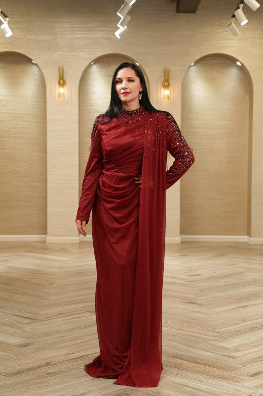 Royal Elegance Embellished Evening Gown