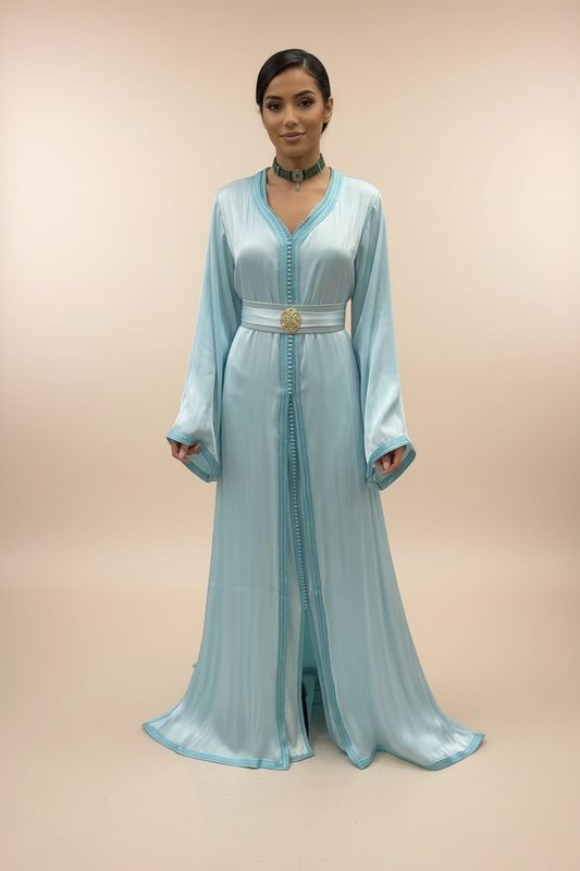 Premium Baby Blue organza Caftan