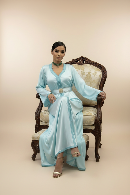 Premium Baby Blue organza Caftan