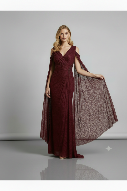 The Juliette Burgundy Gown