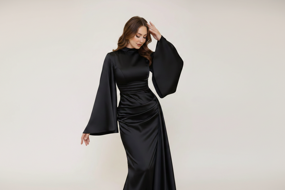 Velora Draped Evening Gown