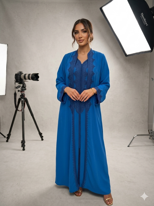 Embroidered 2 Piece Kaftan Dress