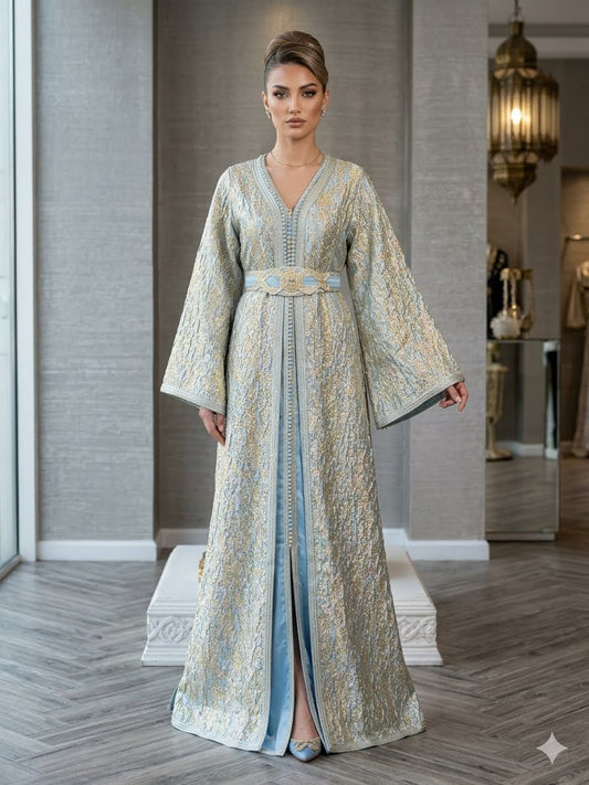 The Baby Blue Royal Brocade Caftan