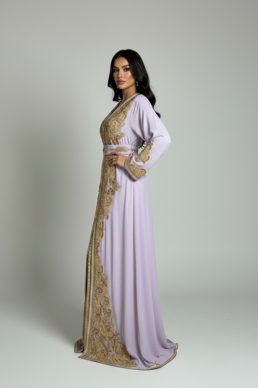 The Lavender Menatique embroidered Caftan
