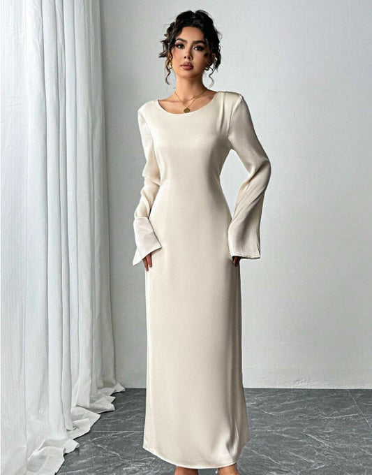 Devina Champagne satin gown