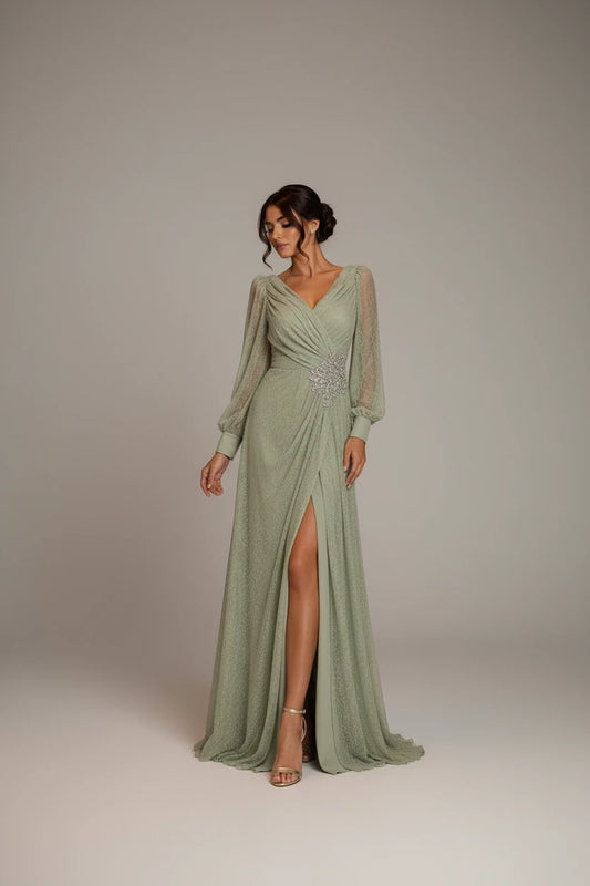 The Celestine Pistachio Gown