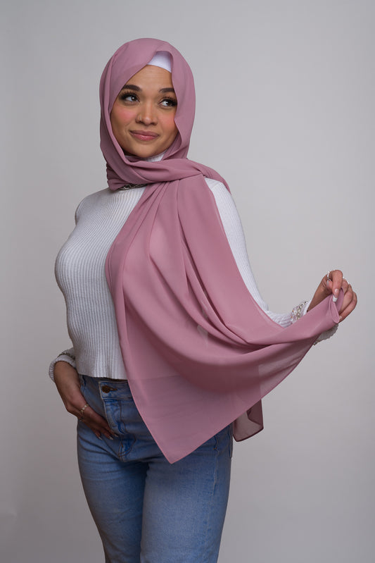 MAUVE CHIFFON HIJAB