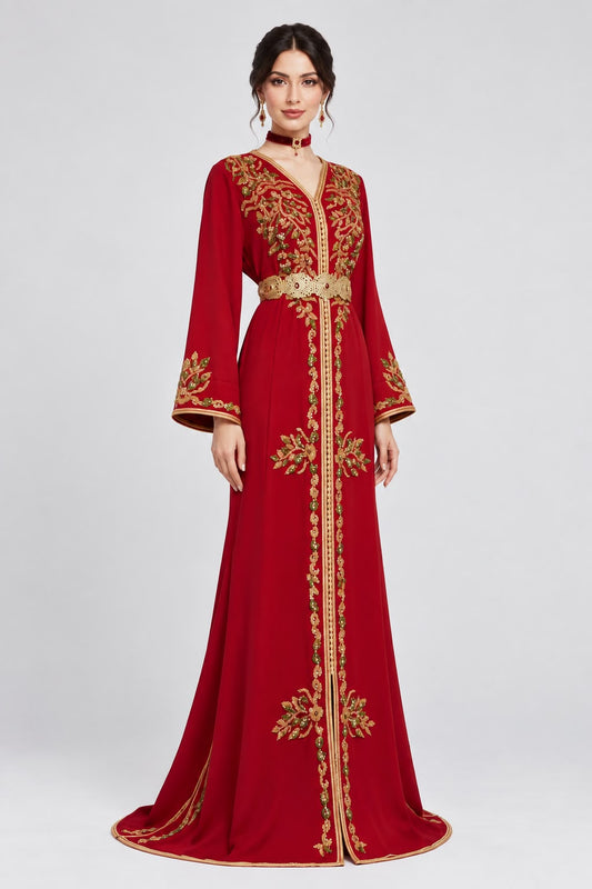 Crimson Royal Moroccan Kaftan