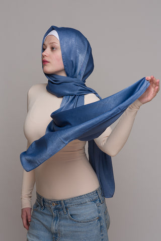 Alaskan Blue French Satin Hijab