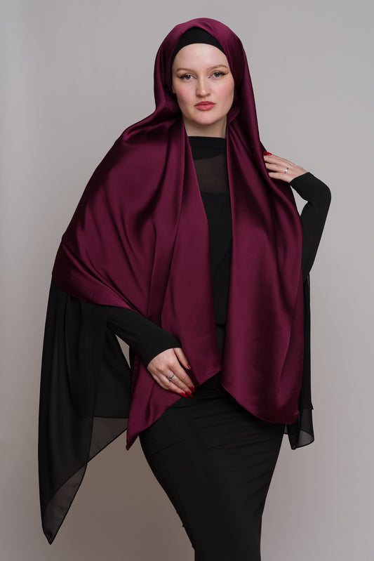 RASPBERRY TART NIGHT SATIN HIJAB