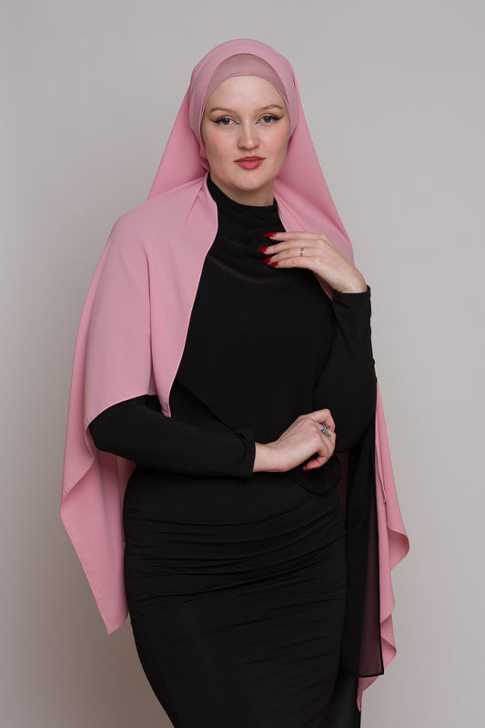 STRAWBERRY JUBILEE DIAMOND CHIFFON HIJAB W/ MATCHING UNDERCAP