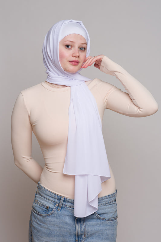 LIVELY LAVENDER DIAMOND CHIFFON HIJAB W/ MATCHING UNDERCAP