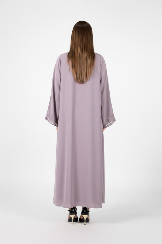Menatique | Celestial Veil | Dusty Lavender | Luxury Open Abaya
