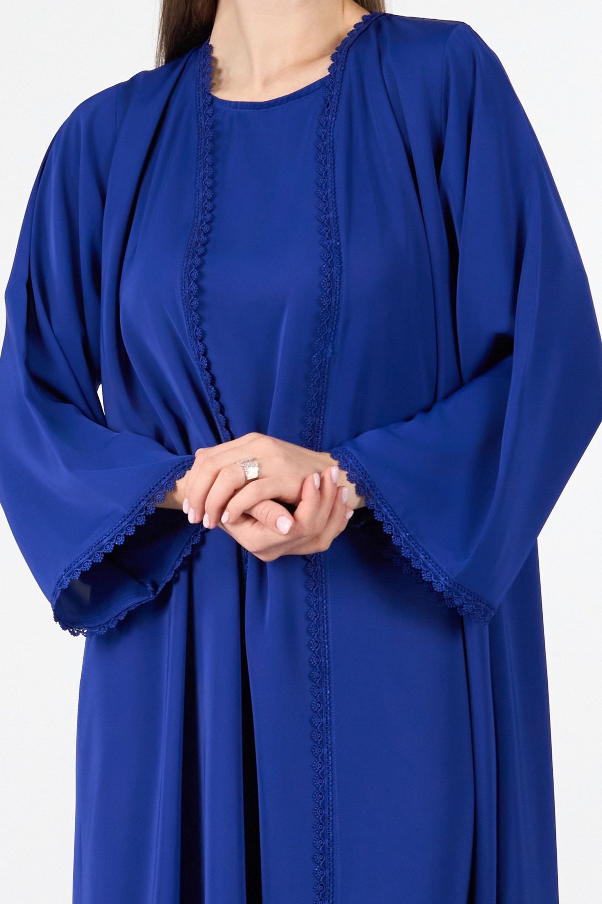 Celestial Veil Sapphire Flow Open Abaya