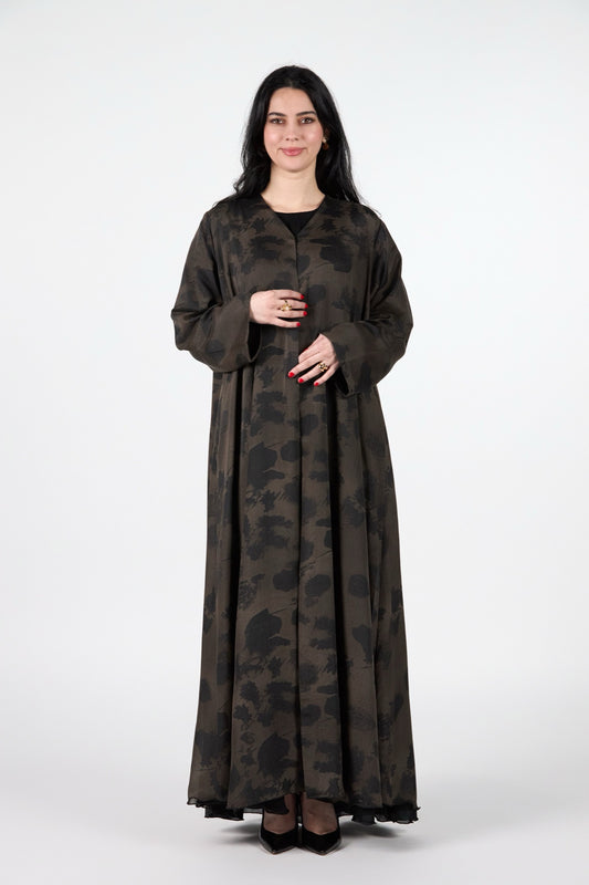 Menatique | Noir Bloom Collection | Umber Eclipse Abaya/3 pieces
