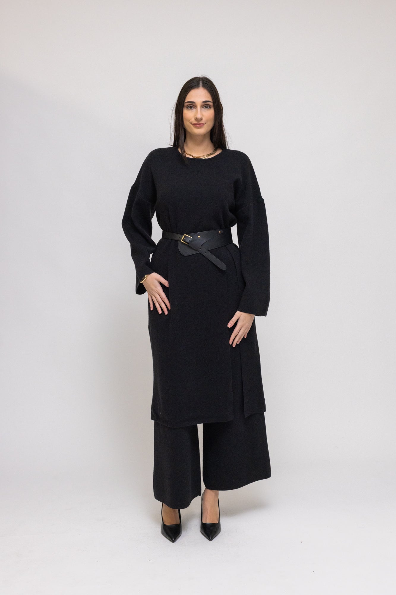 black knit dress Lavelle Knit Mini Dress