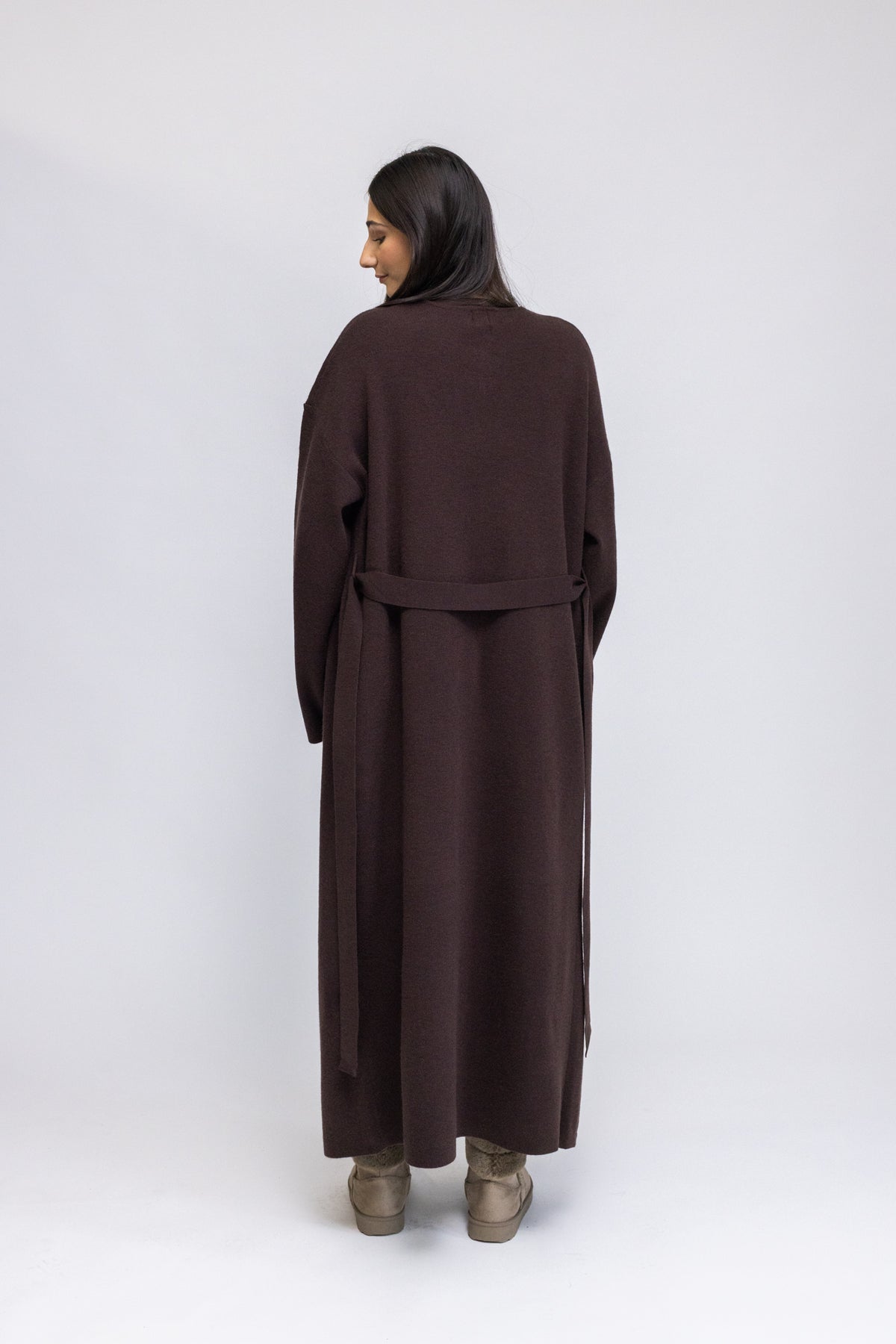 Button-Front Knit Maxi Dress & Longline Cardigan 2-Piece Set