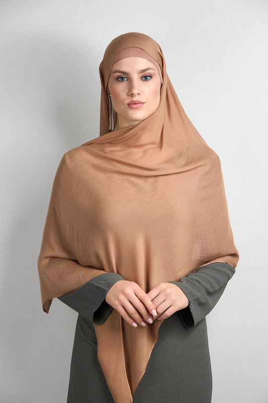 Modal Hijab with Undercap Tan Brown #25