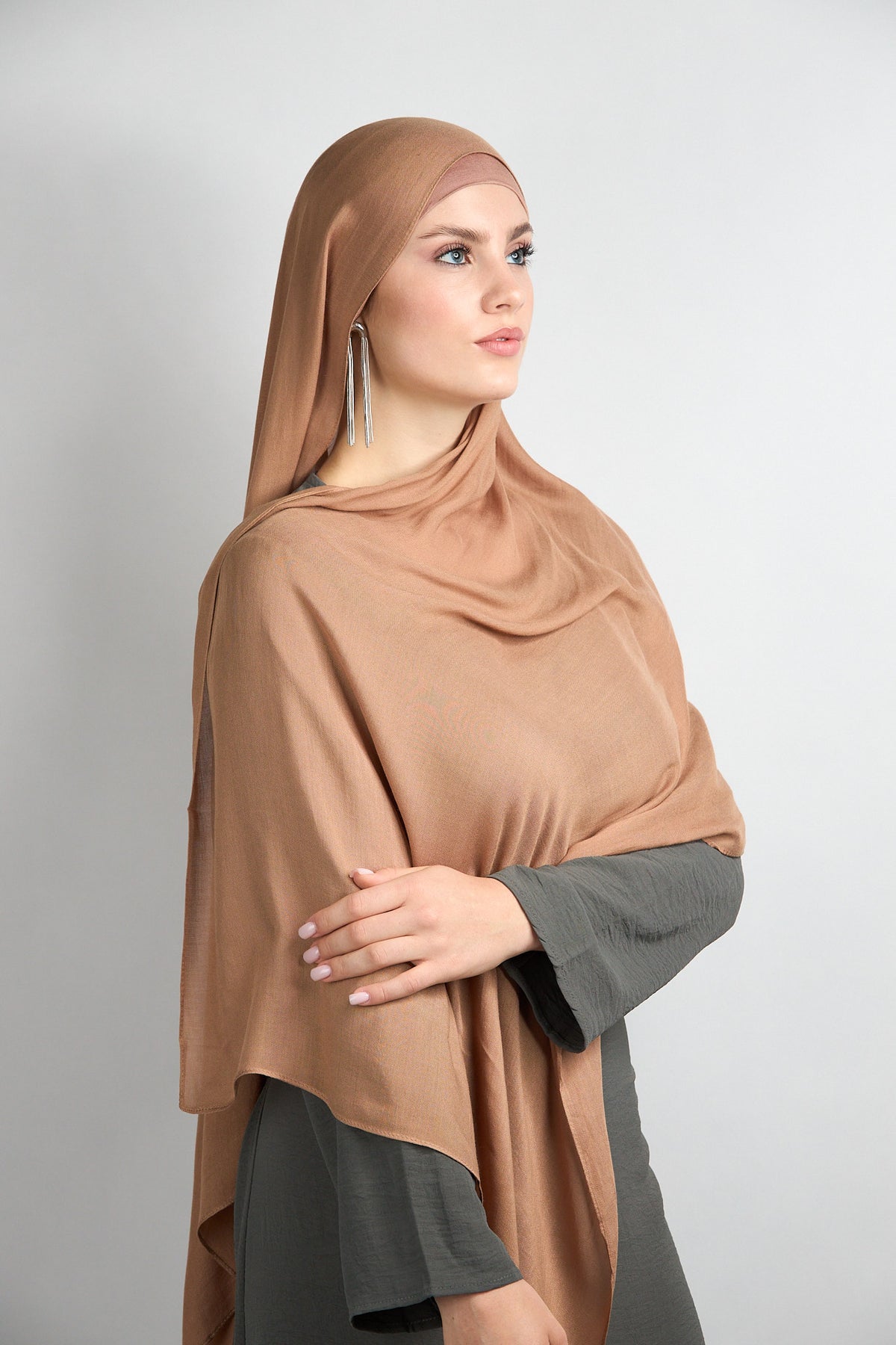 Modal Hijab With Undercap Brown Sugar