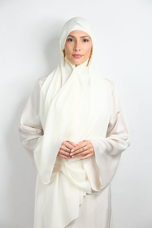 Diamond Chiffon with Matching Undercap Off White #74