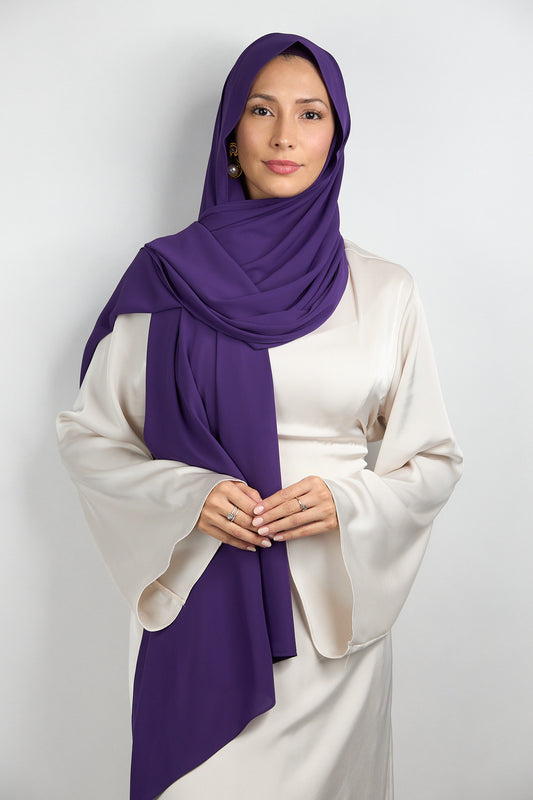 Diamond Chiffon with Matching Undercap Deep Purple#15