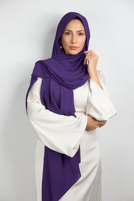 Diamond Chiffon with Matching Undercap Deep Purple#15