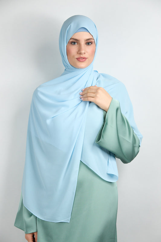 Diamond Chiffon with Matching Undercap Baby Blue #38