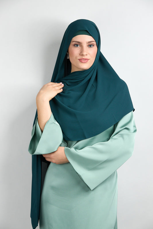 Diamond Chiffon with Matching Undercap Teal Green