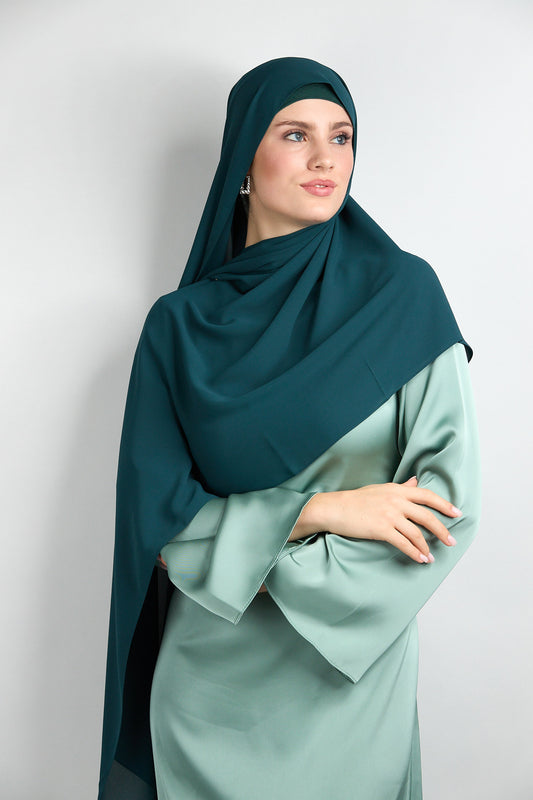 Diamond Chiffon with Matching Undercap Teal Green