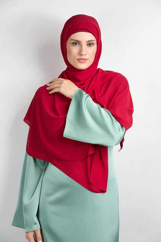 Diamond Chiffon with Matching Undercap Red