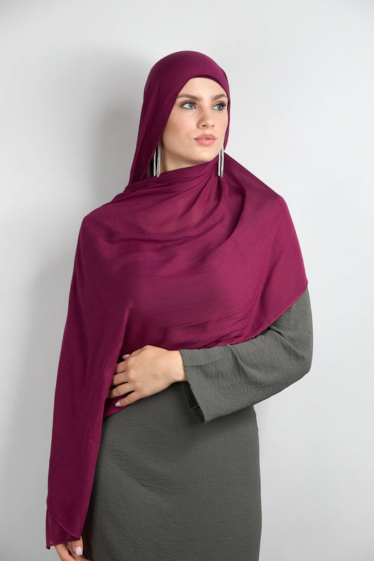 Modal Hijab with Matching Undercap Wine #82