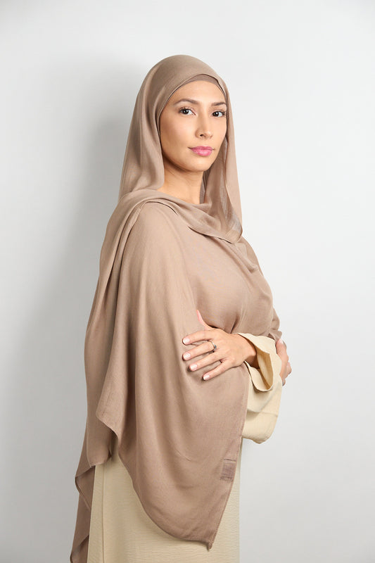 Modal Hijab with Matching Undercap Light Taupe